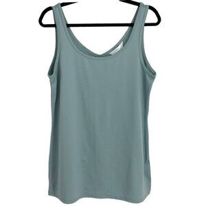 Reitmans Seafoam Blue/Green  Rounded Square Neck Activewear Tank Top size 1x